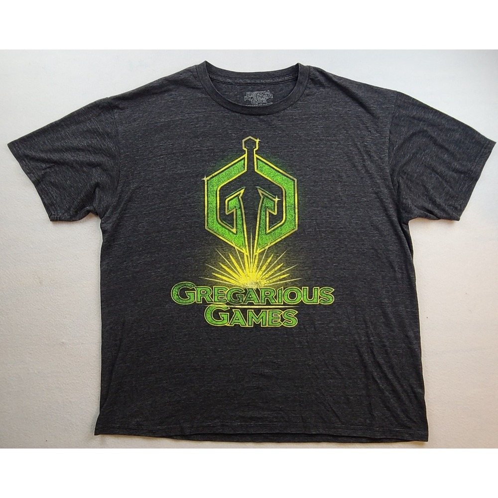 Ready Player One Gregarious Games Logo T-Shirt Heather Charcoal Gray Men Size XL